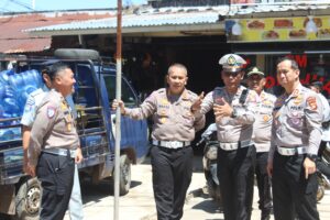 Kasat Lantas Polres Banyuasin Dampingi Dirlantas Polda Sumsel Survei Jalan Atas Pasar Betung